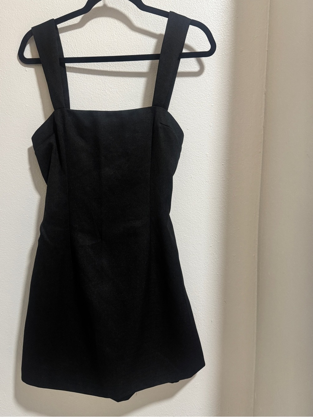 PrettyLittleThing Black Square-Neck Mini Dress with Wide Straps